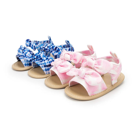 Female Baby Sandals Baby Flat Shoes PU Cloth Bottom Anti-slip Crib Newborn First Day