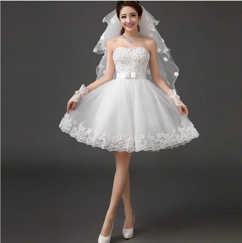 White Bridesmaid Dresses: ivory short knee length lady girl fairy wedding bridal dress