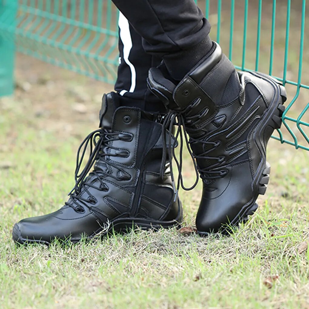 Breathable Tactical Boot Men Black Military Shoes Black Combat Army Boots for Men
