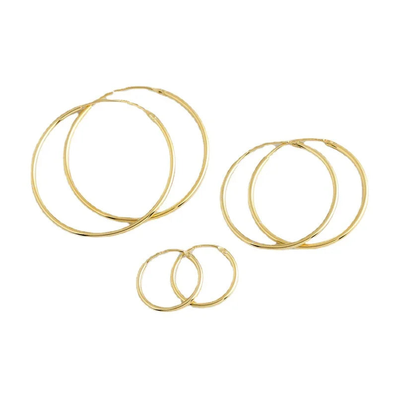 WANTME Genuine 925 Sterling Silver Fashion Korean Simple Hoop Earrings for Women Men Charming Chic Party Jewelry Accessories