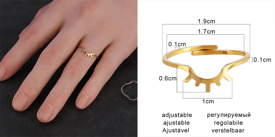 Fashion Euramerican Gold Colour Ring Rings Women Ring Stainless Steel Ring Woman