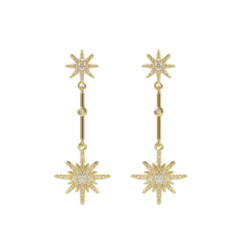Fashion crystal star long earrings for women with earrings for friends gift trendy Earrings exaggerated Earrings