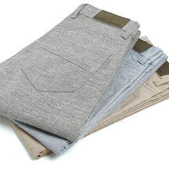 Thin Men Linen Cotton Slacks Men's Trousers Business Casual Straight Men