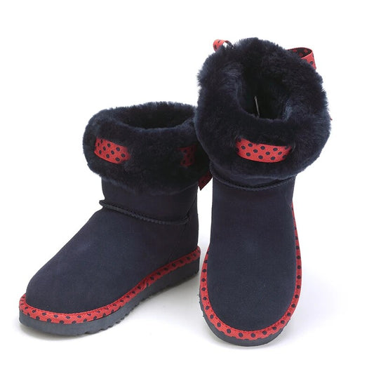 100% Genuine Leather Natural Fur Snow Boots Women Top Australia Boots