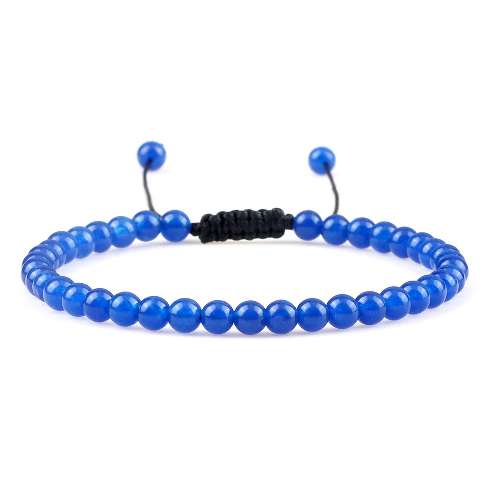 Adjustable Mini Natural Stone Lava Tiger Eye Beaded Bracelets & Bangle for Women Men Chakra Beads Braided Bracelet Charm Jewelry