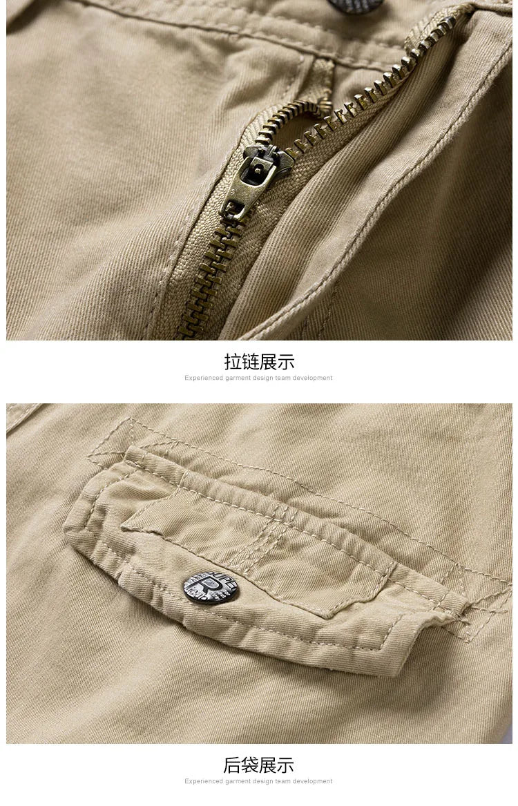 Men's Baggy Multi Pocket Military Cargo Shorts Mens Cotton Khaki Mens Tactical Shorts