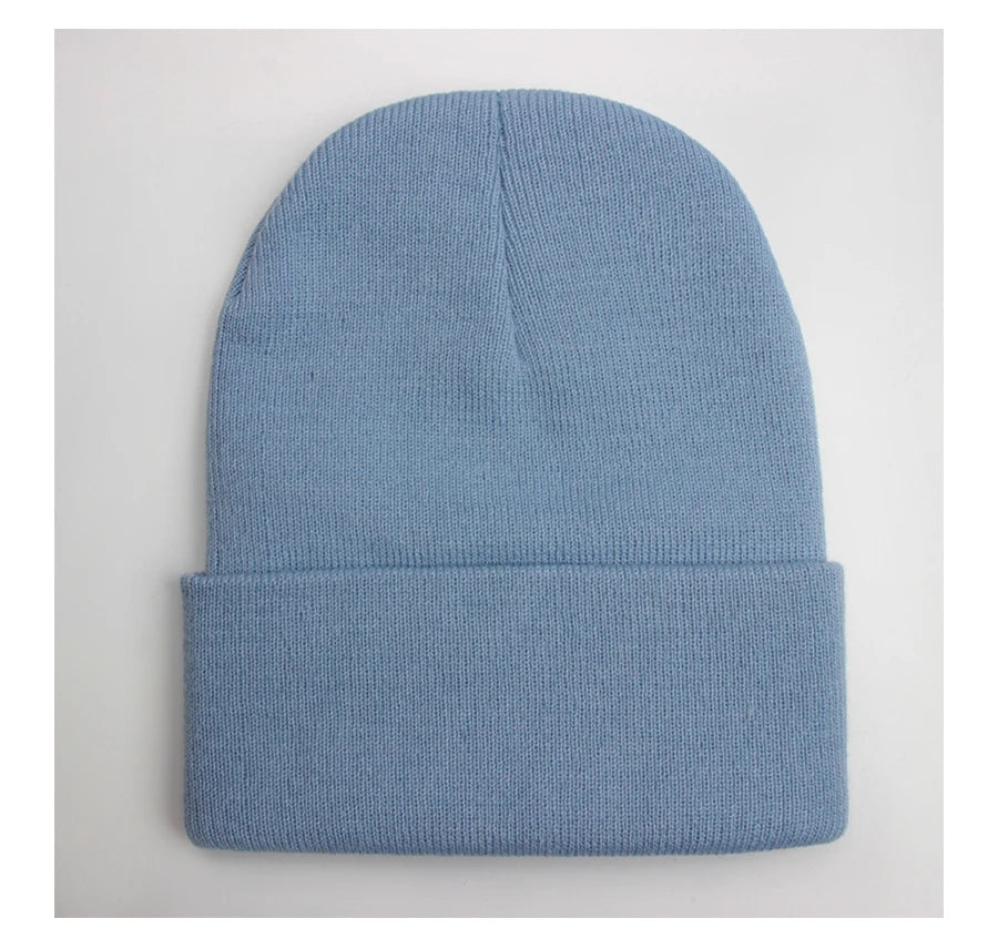 Unisex Beanie Autumn Winter Wool Blends Soft Warm Knitted Cap Men Women