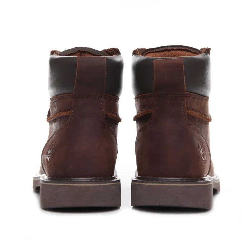 Genuine Leather Men Boots Fashion Military Cow  Leather Mens Safety Boots Tooling Boots