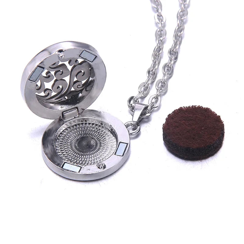 New Tree Of Life Aromatherapy Necklace Stainless Steel Essential Oil Diffuser Amulet Perfume Locket Pendant Women Jewelry Gift