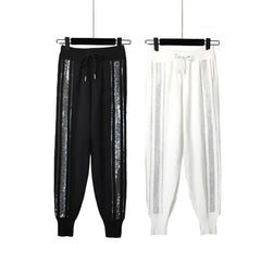 Women's Harem Pants Diamonds Rhinestone Hot Drilling Ladies Sweatpants