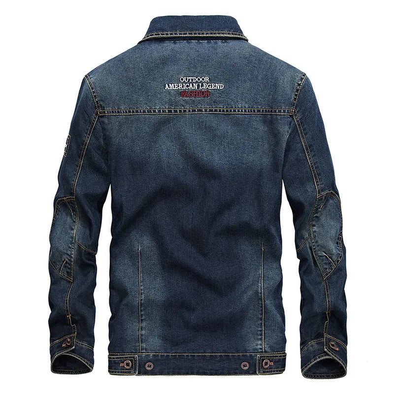 Men's Denim Jacket Coat Male Overcoat Spring Autumn Oversized Retro Casual Denim Jacket Men Clothing Outerwear