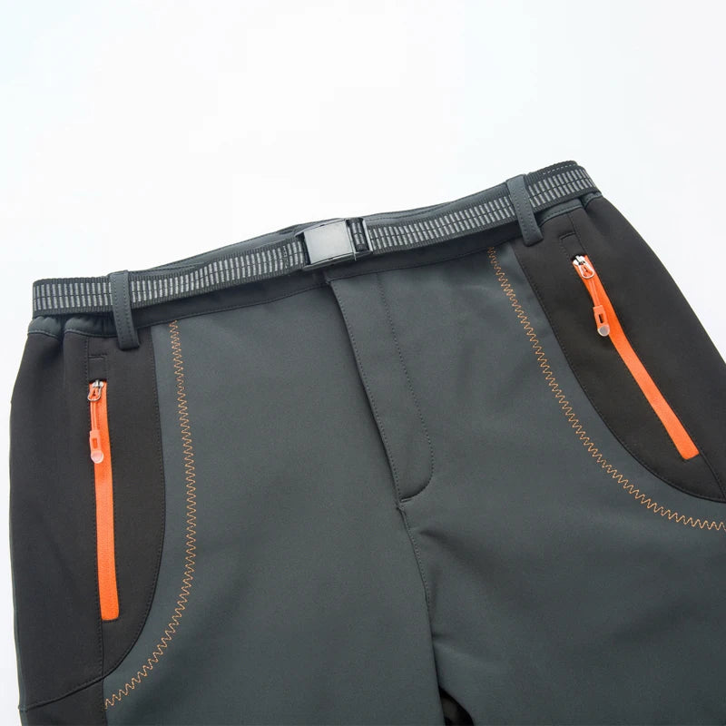 Thick Warm Fleece Hiking Pants Men Winter Waterproof Windproof Outdoor Soft Shell