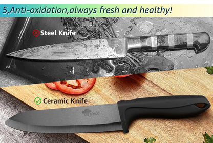 Ceramic Knife 3 4 5 6 Inch Sharp Kitchen Chef Knives Utility Slicer Paring Serrated