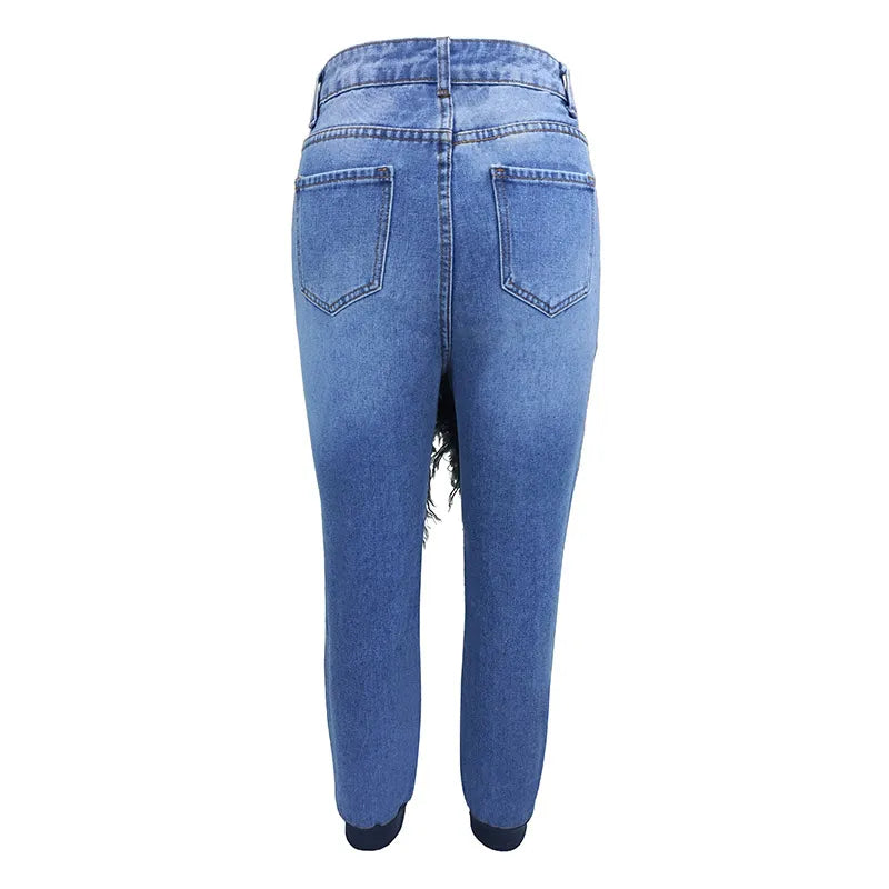 Women's jeans pants fashion high waist mom show pants spring summer