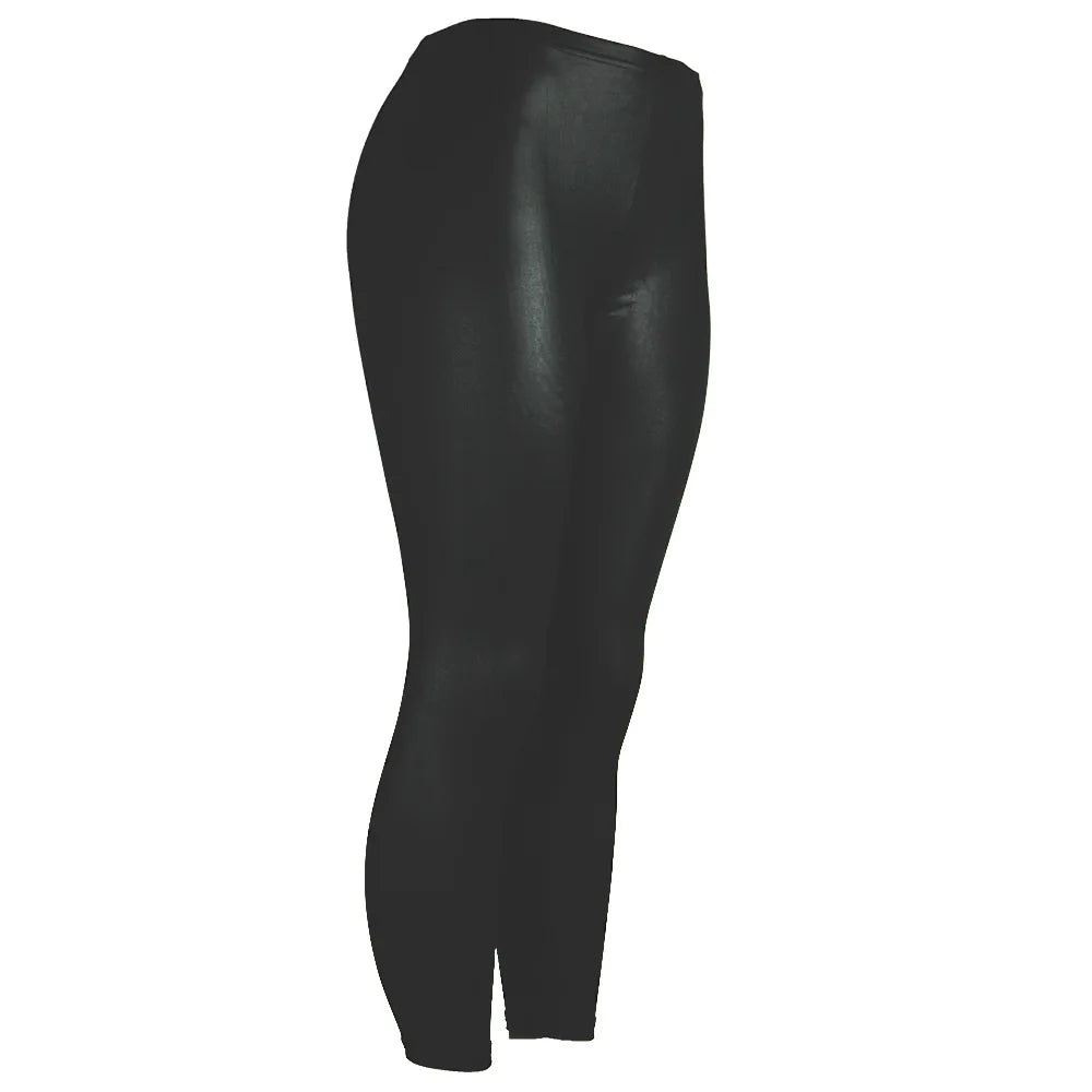 Women's Leather Leggings Bottom Pants Coloured Hip-up Elastic Slim Exercise Pants