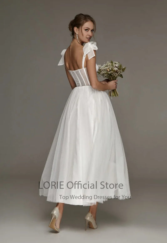 White Bridesmaid Dresses: Short Wedding Dresses Modern Boning Spaghetti Strap