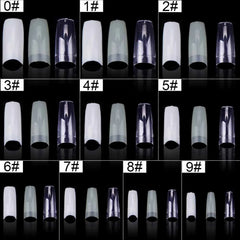 Nail Capsules 500pcs/Box Artificial Nail Tips Full Cover Nails Tips Acrylic Transparent Nail Capsules French Manicure False Nail