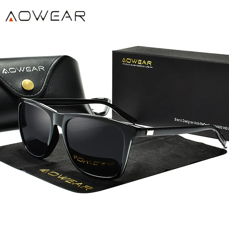 Glasses Men Aluminium Yellow Lens Sunglasses Men Polarized Night Safe Driving