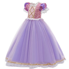 Girls Princess Rapunzel Dress Christmas Halloween Tangled Costume