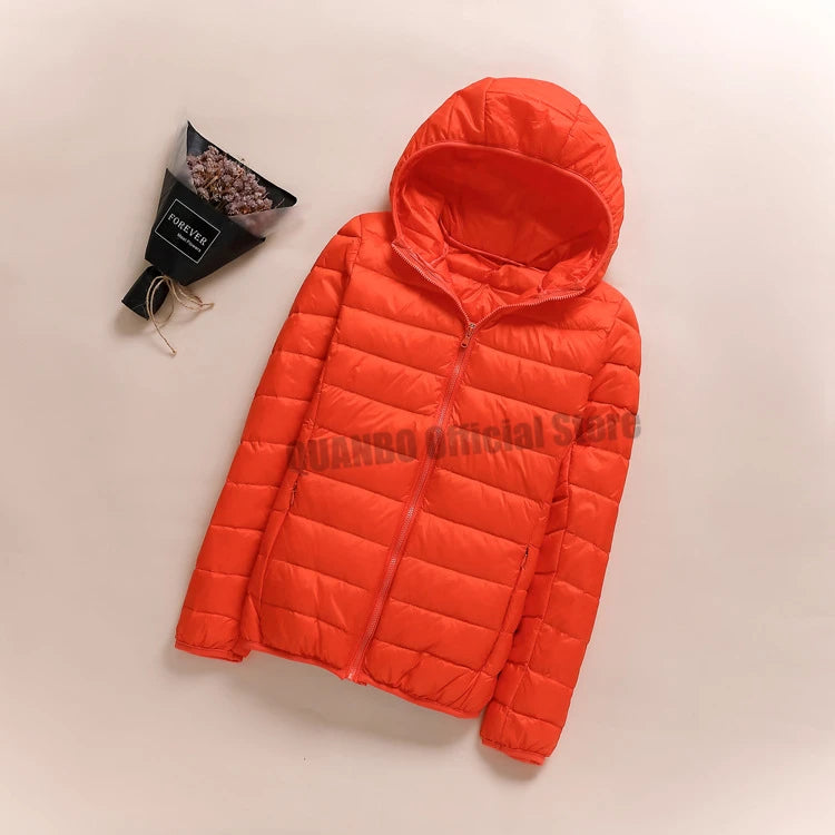 Women Winter Reversible Jackets 90% White Duck Down Keep Warm