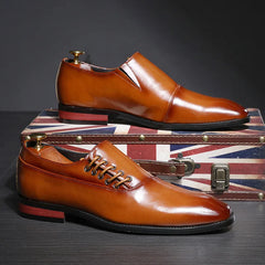 Men Leather Shoes Formal Dress Wedding Shoes Red Business