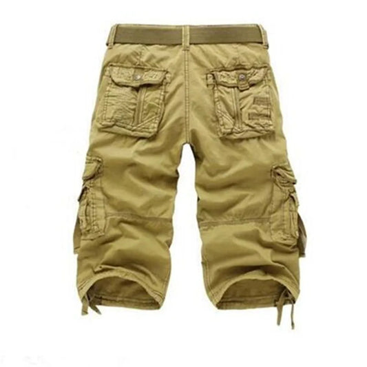 New Summer Casual Shorts Mens Straight Solid Sports Shorts Men Joggers Cargo Shorts Fashion Cotton Knee Length Sweatpants Man