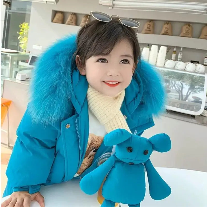 Padded Winter Girls Jacket Baby Girls Coat Kids Hooded Warm Outerwear Girls Clothes