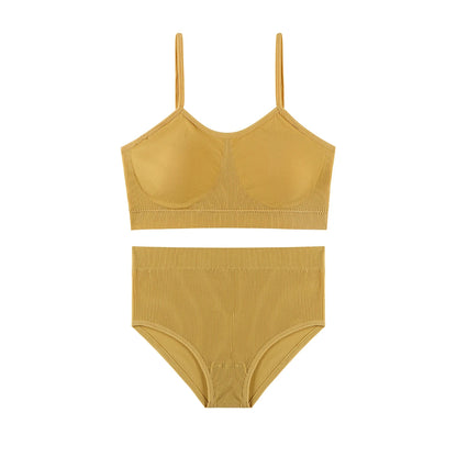 Women Underwear Seamless Bra Set High Waist Panties