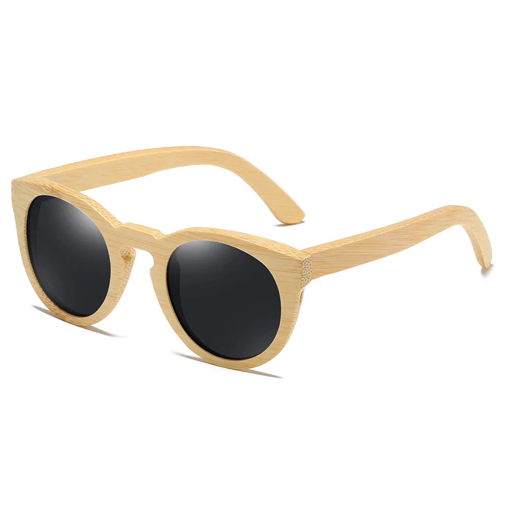 GM Design Women Bamboo Sunglasses With Polarized Mirror Lenses Of Bamboo Wood Sunglasses With Gift paper box 824