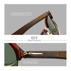 Sunglasses Men Women Polarized UV400 Protection Semi-Rimless Retro Eyewear