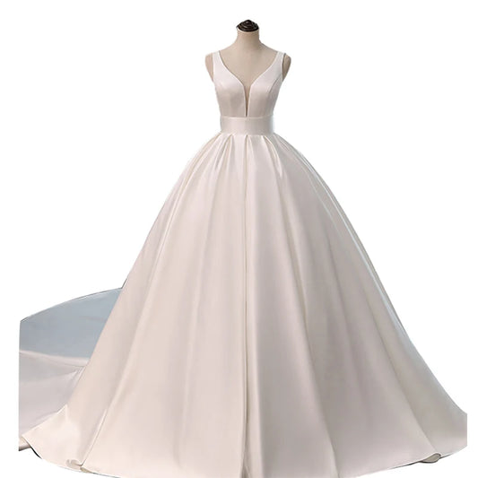 White Bridesmaid Dresses: Wedding Dress Corset Long Train Bridal Ball Gowns Plus Size
