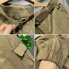 Streetwear Women Solid High Waist Cargo Pants Loose Sports Female Trousers