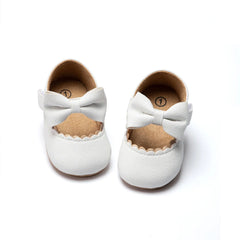 Shoes Infant Toddler Bowknot Non-slip Rubber Soft-Sole Flat PU First Walker