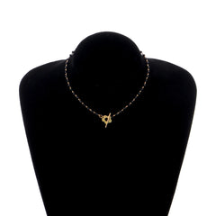 Fashion Luxury Black Crystal Glass Bead Chain Choker Necklace