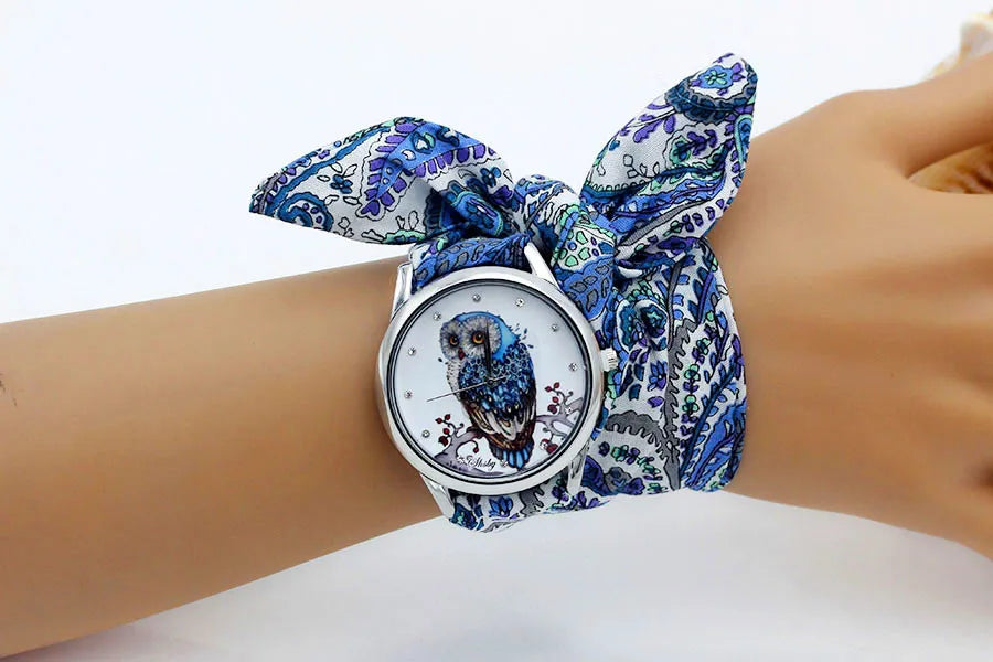 Shsby New Ladies Cloth Wristwatch Fashion Women Dress Watch High Quality Silver  Quartz Watch Sweet Girls Watch Fabric Clock