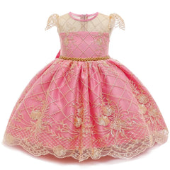 Girls Dress Lace Pageant Frock Prom Gown Flower Beading Princess Dress