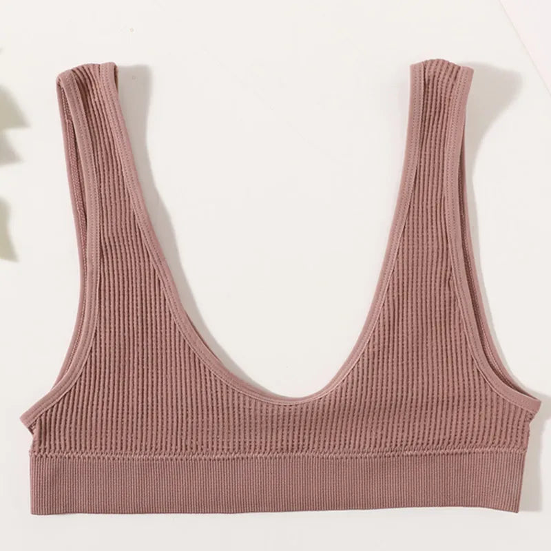 Women Seamless Bras Deep-U Shape Push Up Brassiere Small Cup Bralette