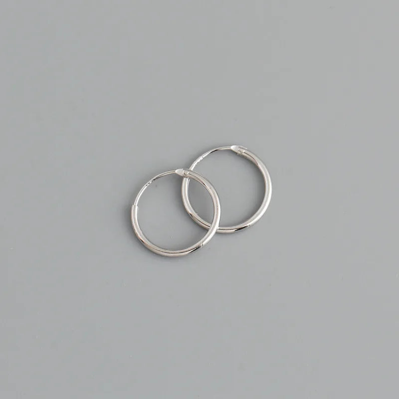 WANTME Genuine 925 Sterling Silver Fashion Korean Simple Hoop Earrings for Women Men Charming Chic Party Jewelry Accessories