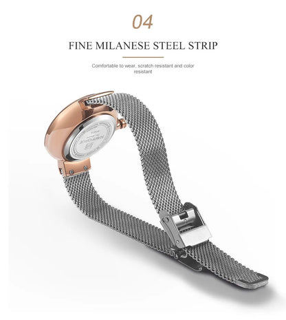 Women Watch NAVIFORCE Top Luxury Brand Steel Mesh Waterproof Ladies Watches Flower Quartz Female Wristwatch Charming Girl Clock