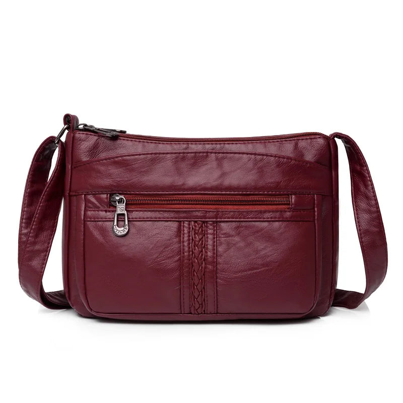 Fashion All-match Solid Color Messenger Bag High Capacity Womens Shoulder Bags