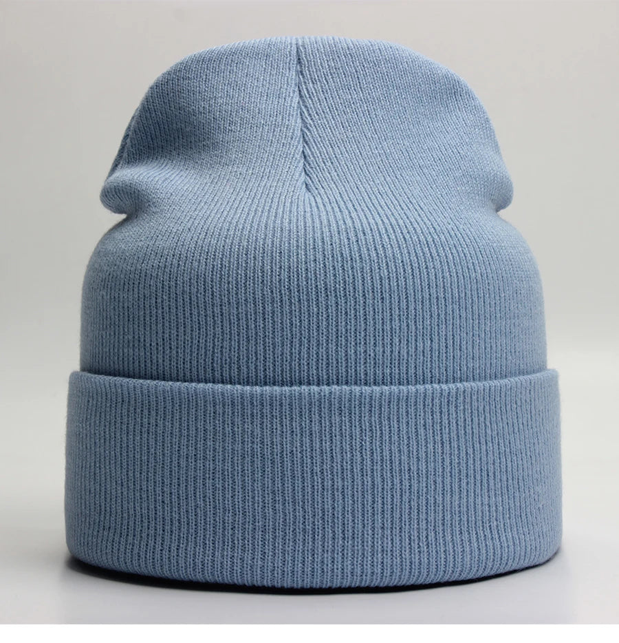 Unisex Beanie Autumn Winter Wool Blends Soft Warm Knitted Cap Men Women