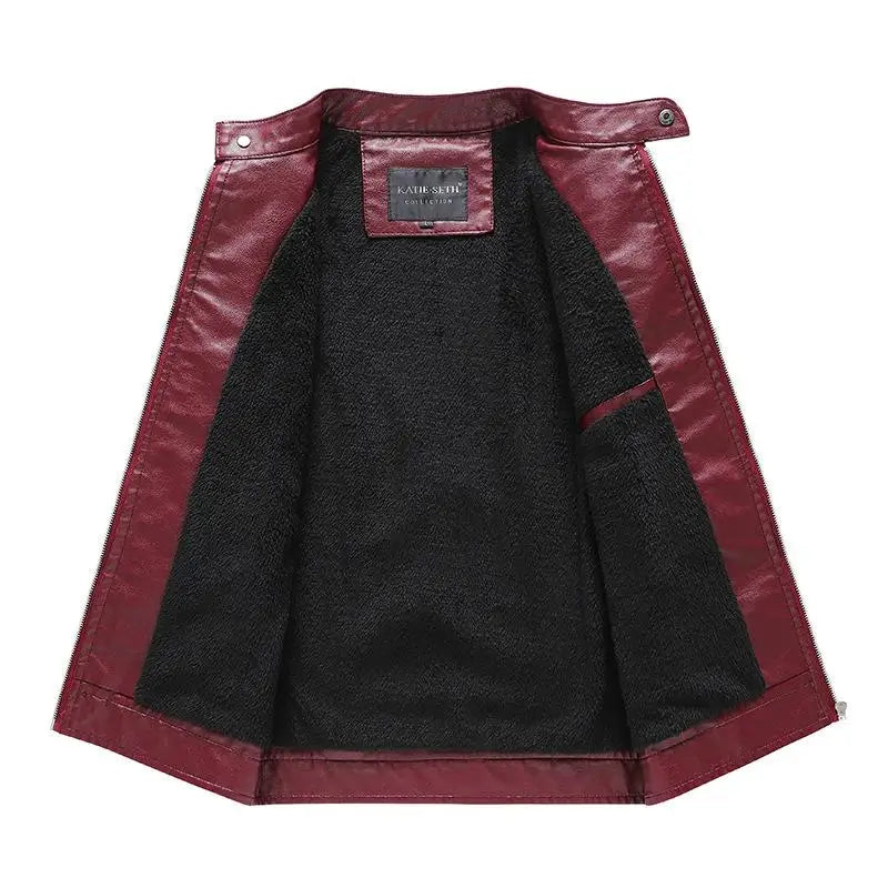 Mens Vintage Motorcycle Jacket Men Fashion Biker Leather Jacket Male