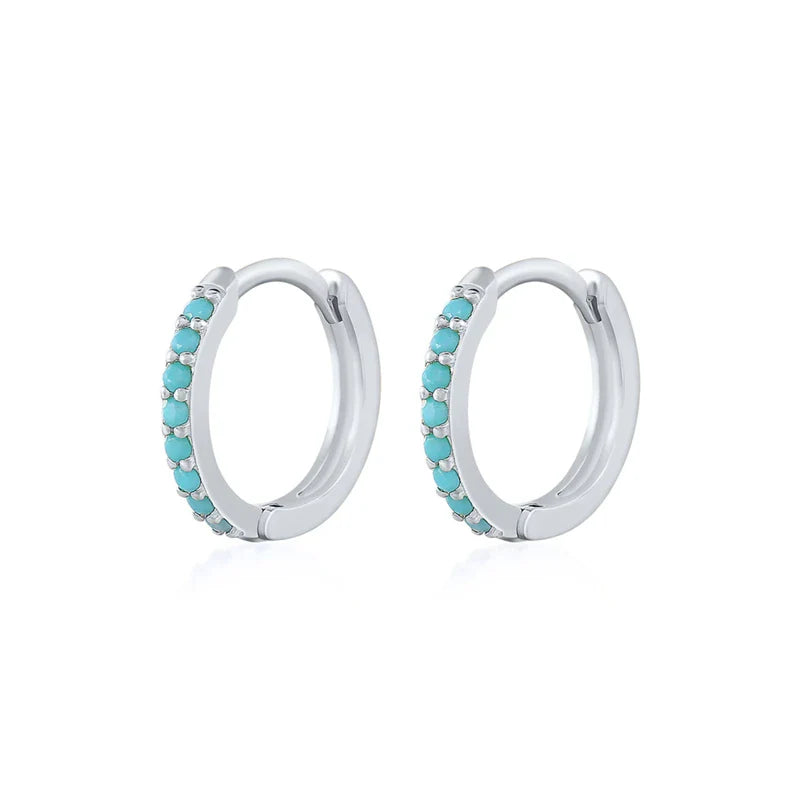 Silver 925 1 pair Women Small Hoops Earring Piercing Ear Cartilage Tragus Simple Thin Circle Anti-allergic Ear Buckle