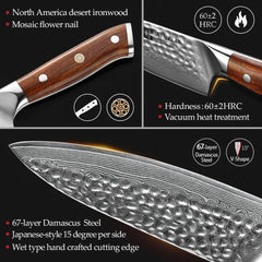 6.5" Chef Knives Japanese VG10 Damascus Steel Sushi Chef Knife Kitchen