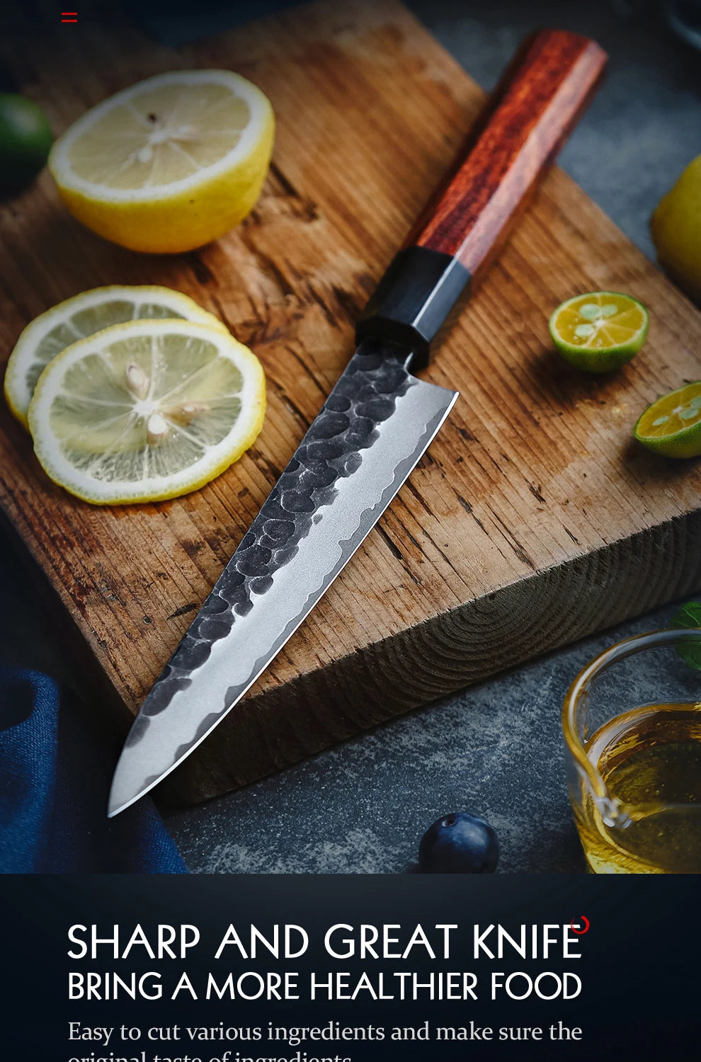1PC-5PC Kitchen Knife Set Chef Utility Stainless Steel 3 Layers Composite