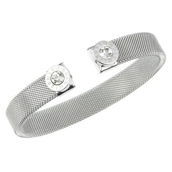 Gold Color Stainless Steel Ring Big Round Crystal Mesh Finger Ring Roman