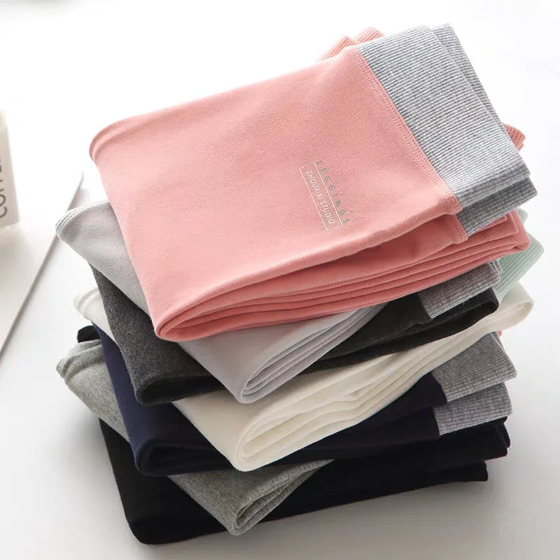 Ribbed Leggings For Women High Waist Autumn Winter Warm Legging Cotton