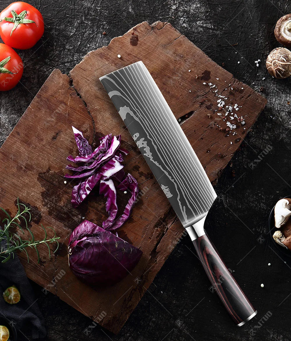 Kitchen Knife Set 1-10PCS Japanese Chef Knives Stainless Steel Cleaver