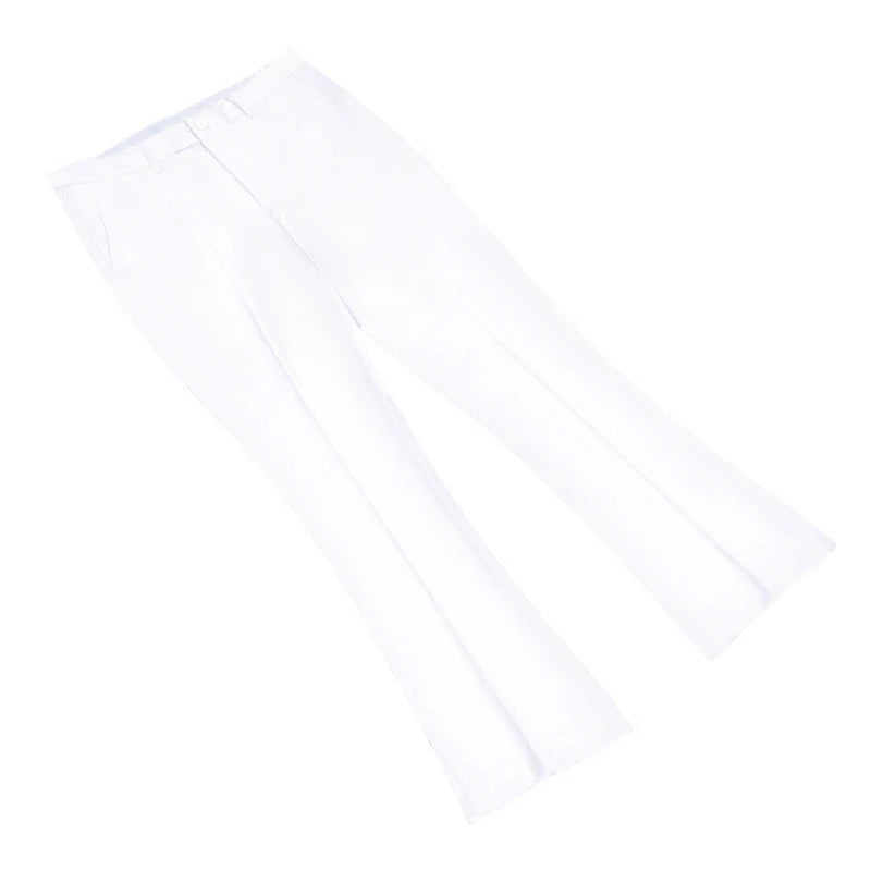 Men's Flared Trousers Formal Pants Bell Bottom Pant Dance White Suit Pants
