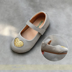 Full-grain Leather Girls Casual Shoes Kickproof Design Princess Baby Shoes